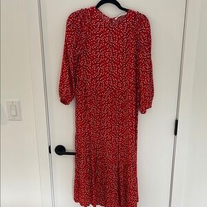 Zara Red and Black Bishop Sleeve Sundress